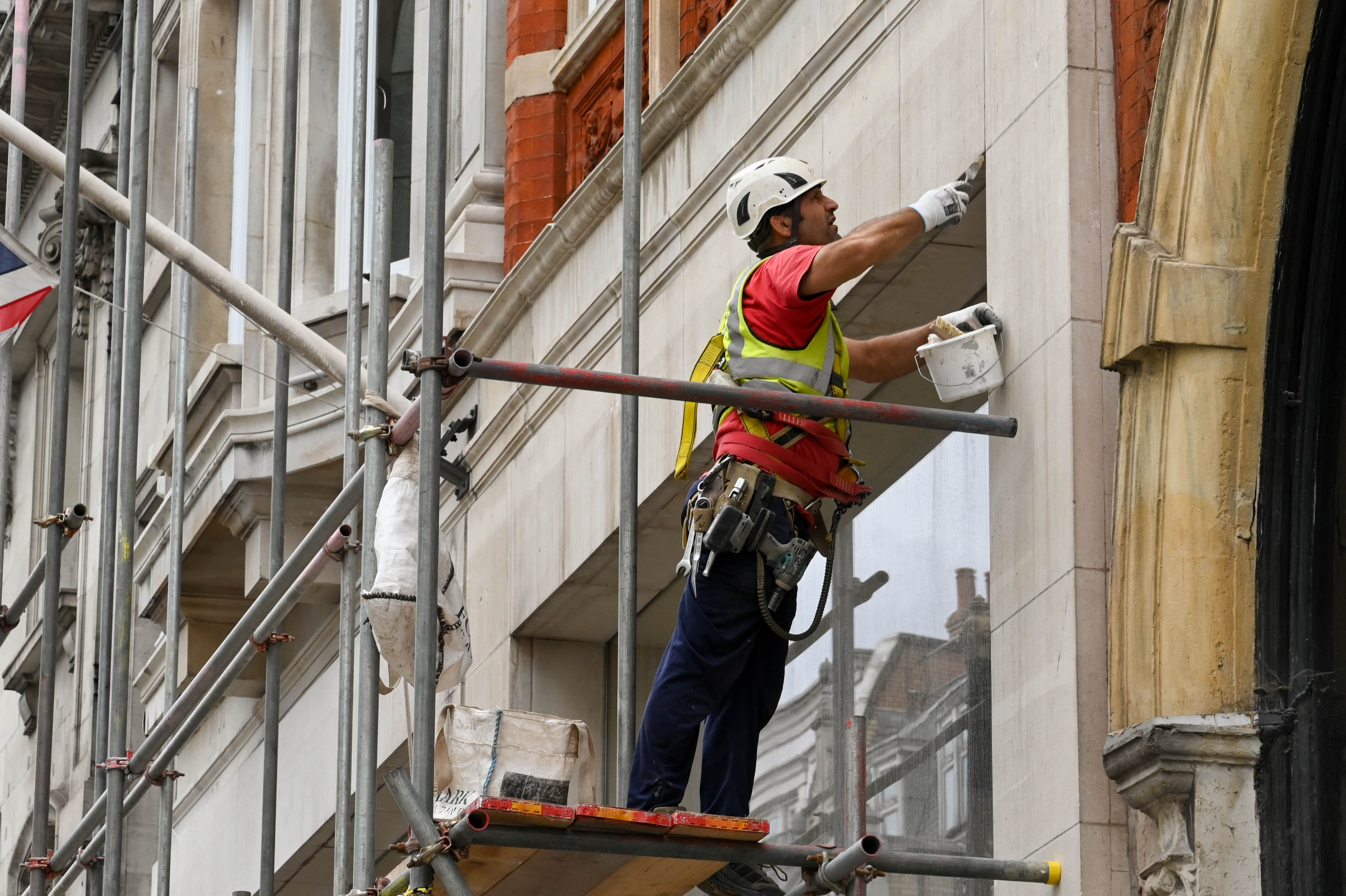 builder repairing bird damage